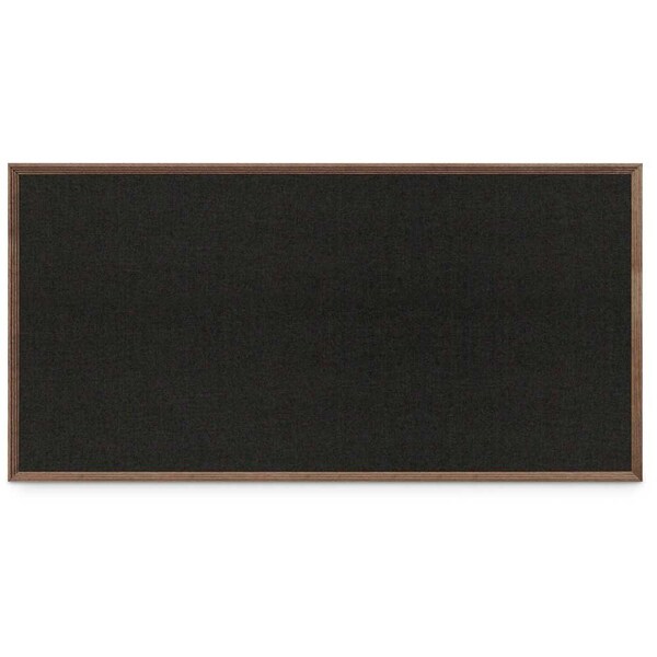 United Visual Products Wood Combo Board, 96"x48", Walnut/Black Porcelain & Forbo UVDECORK9648OAK-WALNUT-BLKPORC-FORBO - main